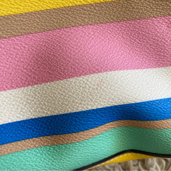 Kate Spade colorful pastel stripe small makeup travel bag - Picture 4 of 10